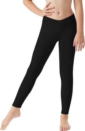 Runhit Girls Athletic Leggings Cross High Waisted Kids Yoga Dance Compression Pants for Teen Workout Running