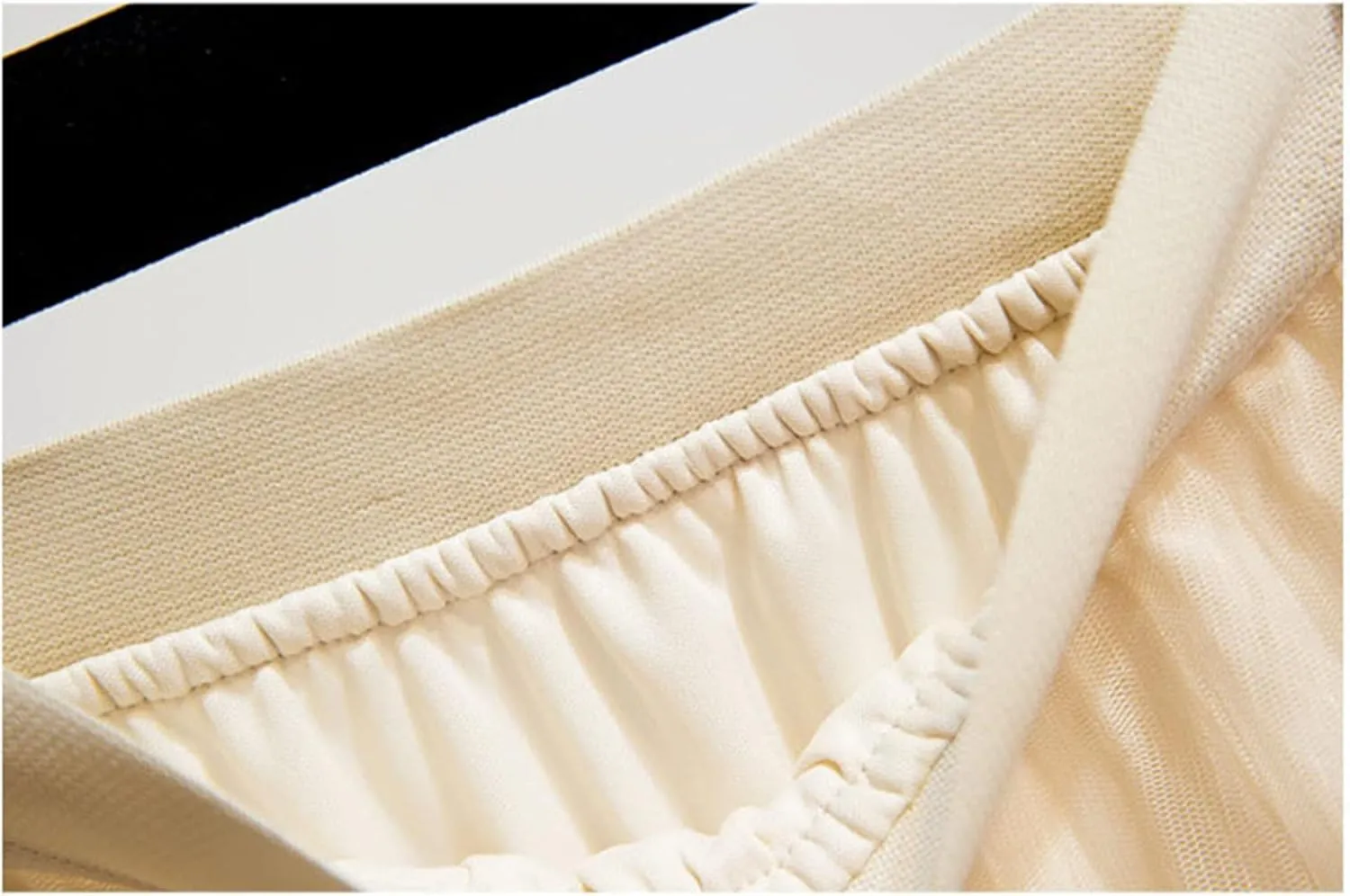 SaoBiiu Summer Pleated Lace Skirt Women Double Layer Sweet Mesh Elastic High Waist Spring Long Skirts