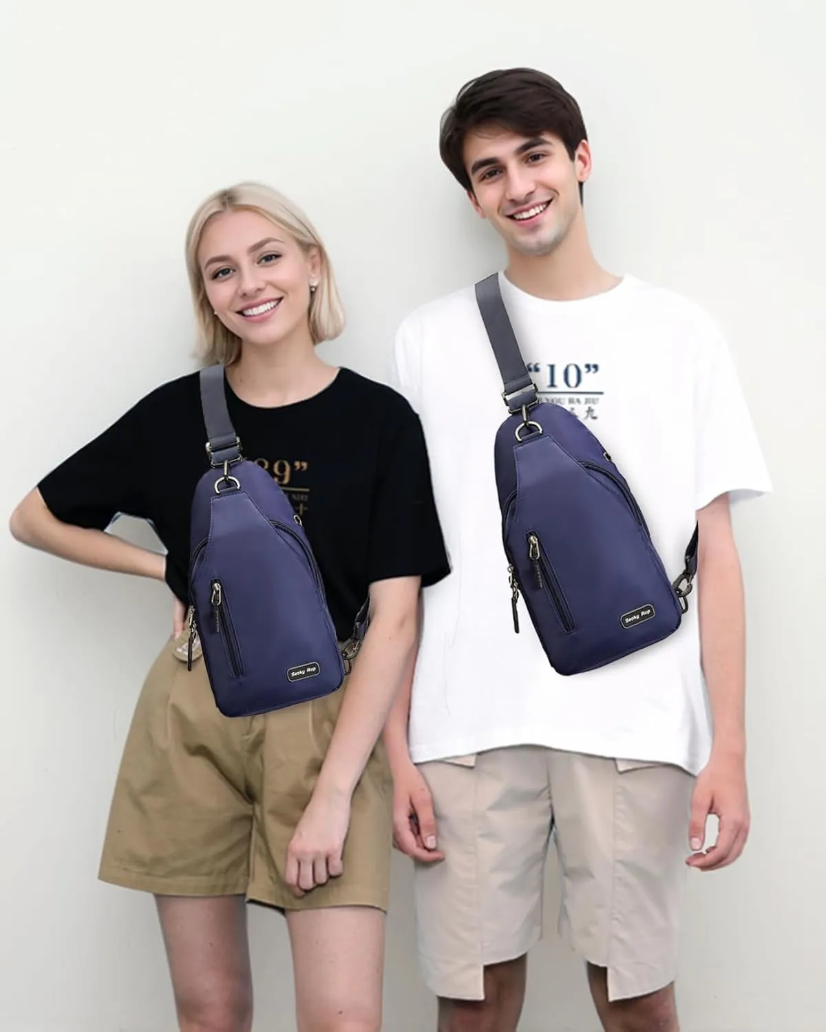 Seoky Rop Small Sling Backpack Crossbody Sling Bag Nylon Chest Bag Daypack Fanny Pack Cross Body Bag for Travel Hiking