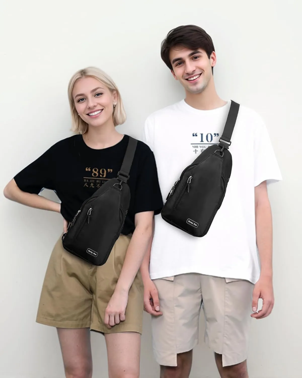 Seoky Rop Small Sling Backpack Crossbody Sling Bag Nylon Chest Bag Daypack Fanny Pack Cross Body Bag for Travel Hiking