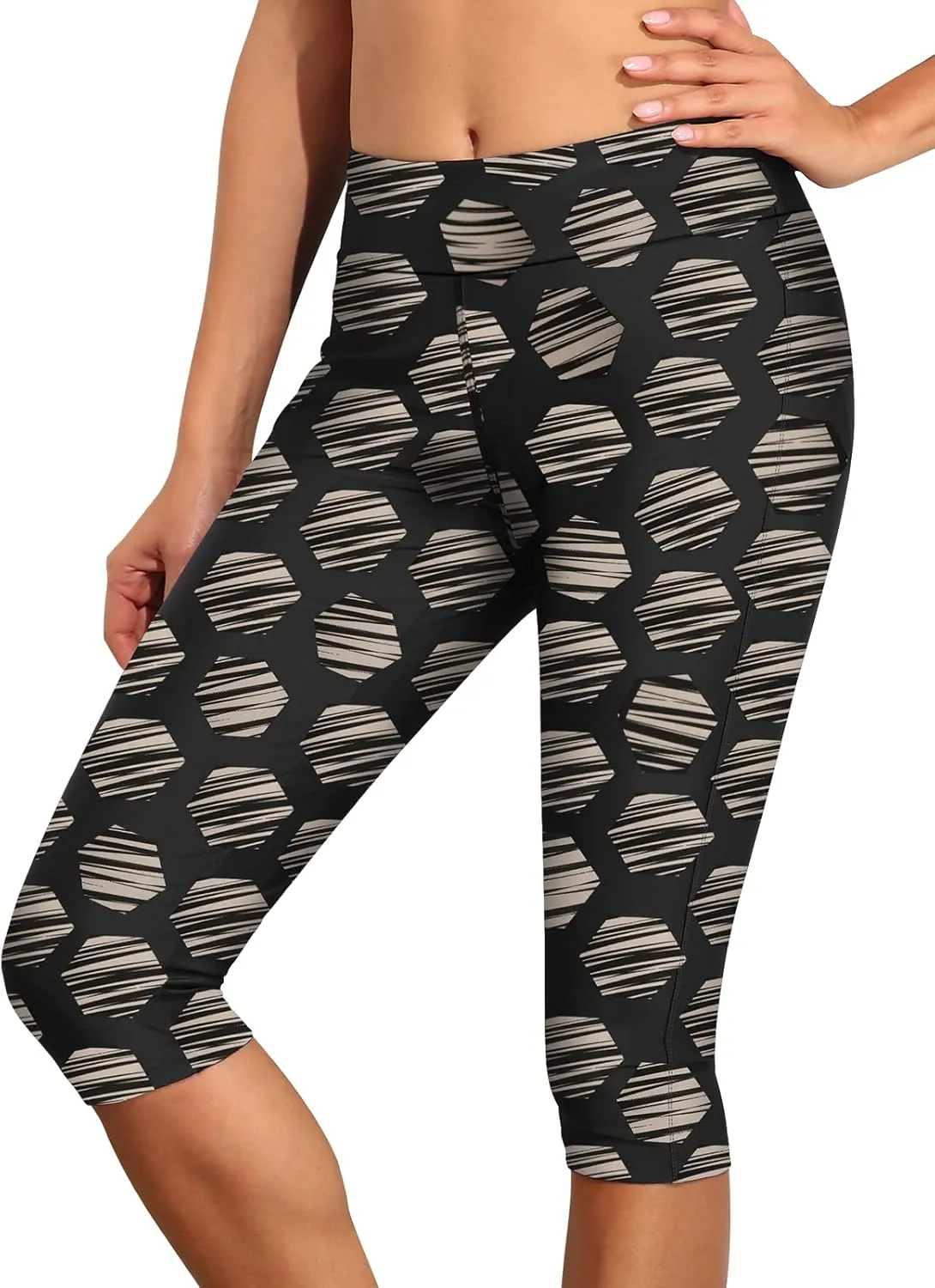 Septangle Women's Swim Bottom Mid Waist UPF 50  Swimwear Rash Guard Sport Leggings