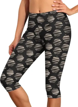Septangle Women's Swim Bottom Mid Waist UPF 50  Swimwear Rash Guard Sport Leggings