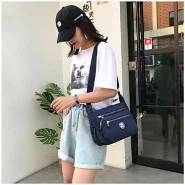 Single shoulder Messenger Crossbody Bag Nylon Purse Satchel Travel Women Lady Fashion Top Handle