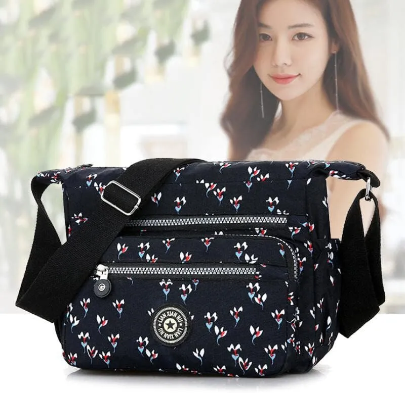 Single shoulder Messenger Crossbody Bag Nylon Purse Satchel Travel Women Lady Fashion Top Handle