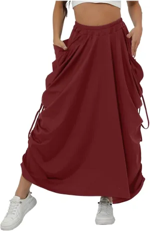Skirt for Women Maxi Boho Casual Skirt Bohemian Organic Cotton Hippie Party Gypsy with Pockets 2024