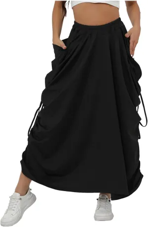 Skirt for Women Maxi Boho Casual Skirt Bohemian Organic Cotton Hippie Party Gypsy with Pockets 2024