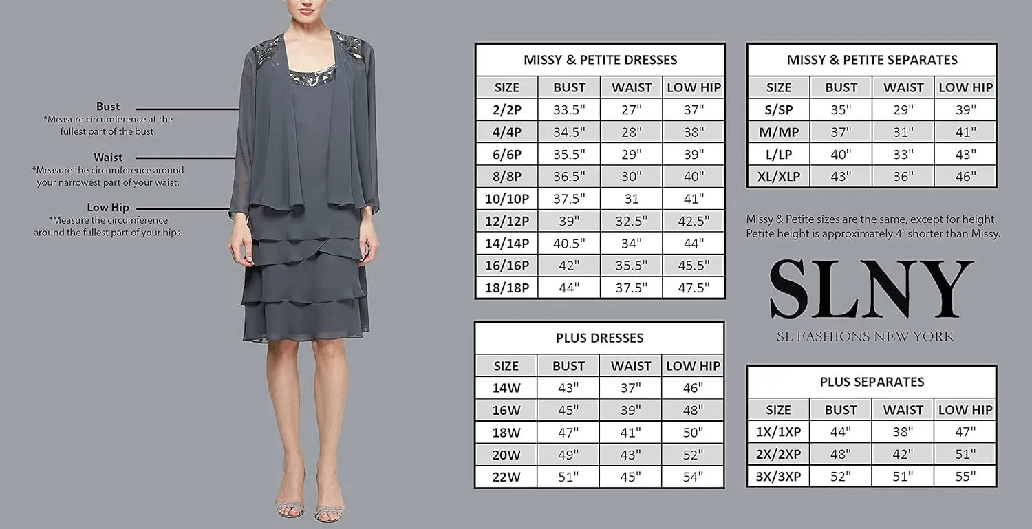 S.L.Fashions Women's Short Sheath Capelet Gown with Asymmetric Overlay,Mother of The Bride Dress,(Petite and Regular Sizes)