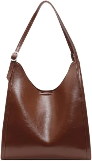 Slouchy Hobo Bags for Women Retro PU Leather Tote Bag Large Soft Shoulder Purses Everyday Work College Handbags