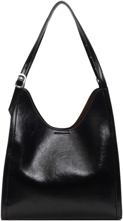 Slouchy Hobo Bags for Women Retro PU Leather Tote Bag Large Soft Shoulder Purses Everyday Work College Handbags