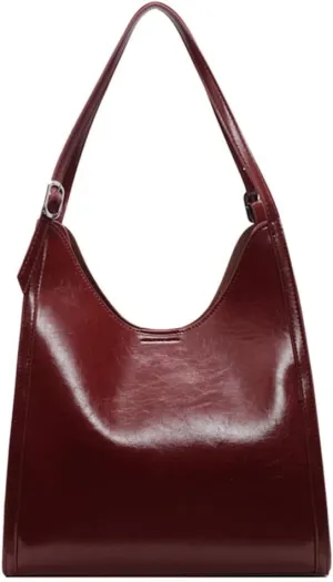Slouchy Hobo Bags for Women Retro PU Leather Tote Bag Large Soft Shoulder Purses Everyday Work College Handbags