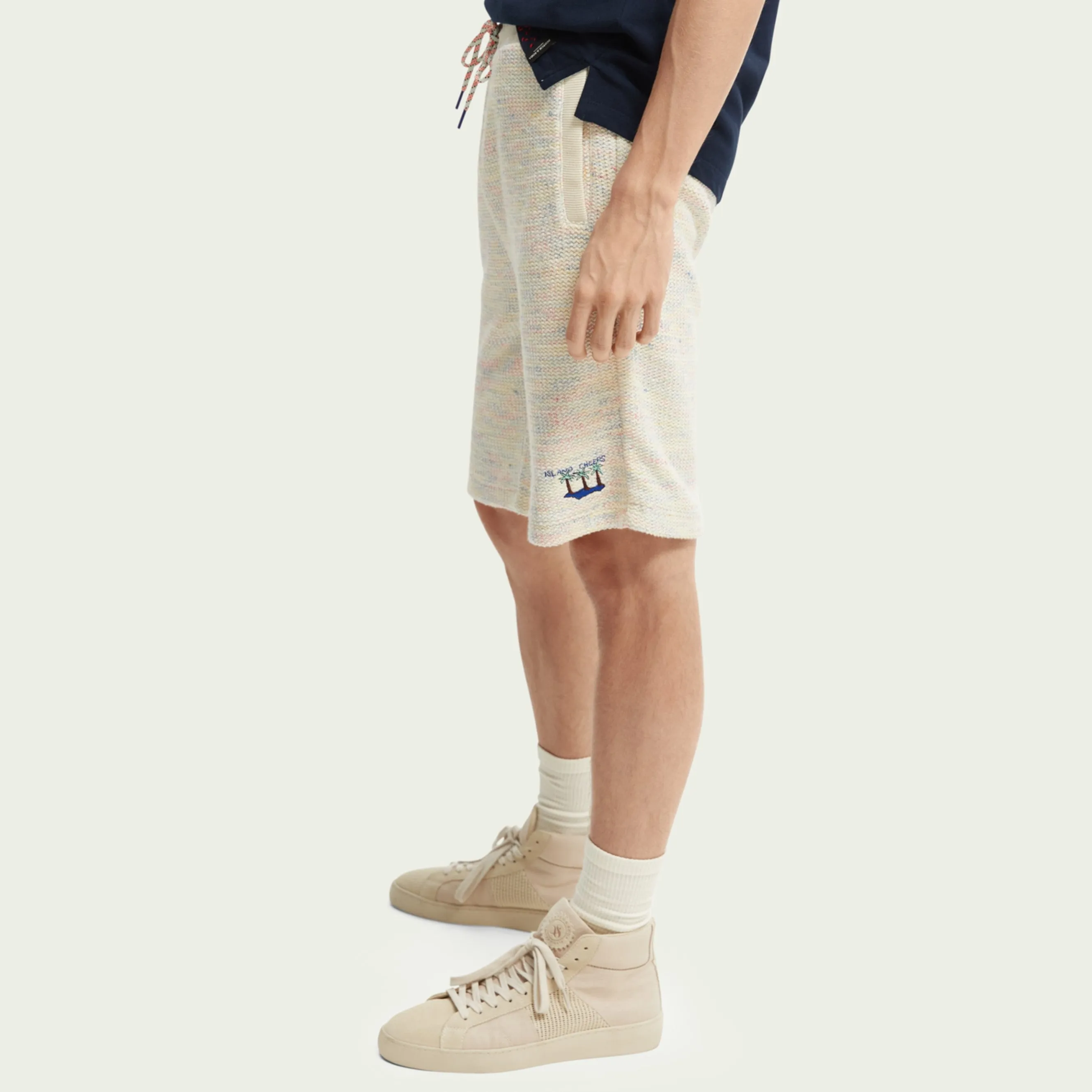 Structured Felpa Sweat Shorts (Blue Melange)
