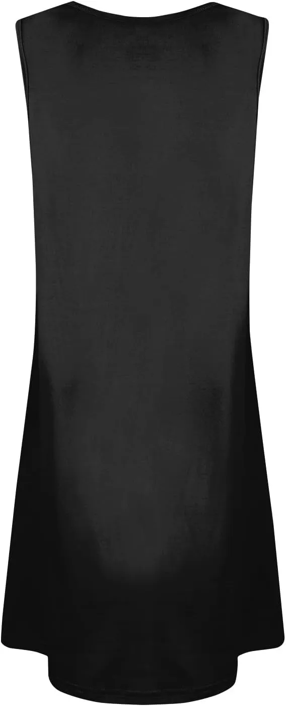 Summer Dress Sleeveless Floral Mini with Pockets Bohemian 2025 New Solid Color Cover Ups Casual Loose Sun Dresses