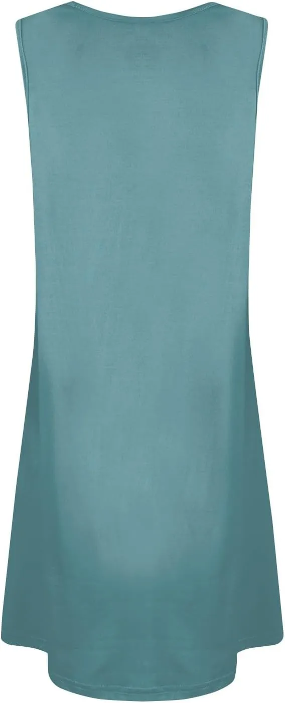 Summer Dress Sleeveless Floral Mini with Pockets Bohemian 2025 New Solid Color Cover Ups Casual Loose Sun Dresses