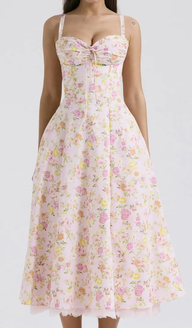 Sundresses for Women Sexy Summer Casual Comfortable Floral Dresses Sleeveless Spaghetti Strap Beach Party Maxi Dress