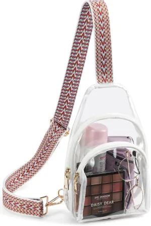 Telena Clear Bag for Stadium Events Clear Purses for Women Stadium Crossbody Fanny Pack Sling Bag
