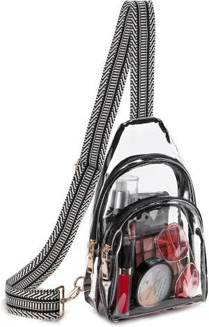 Telena Clear Bag for Stadium Events Clear Purses for Women Stadium Crossbody Fanny Pack Sling Bag