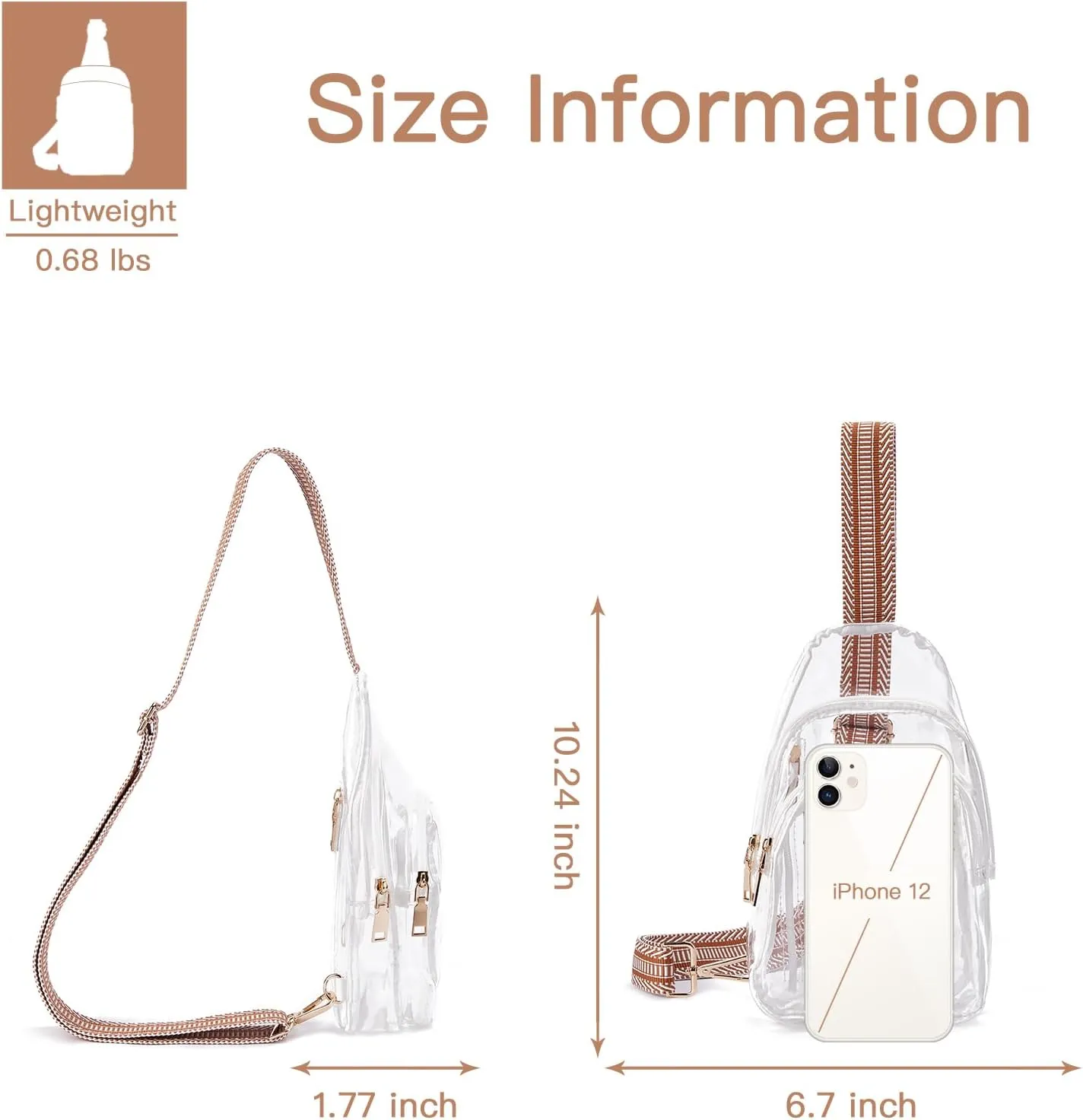 Telena Clear Bag for Stadium Events Clear Purses for Women Stadium Crossbody Fanny Pack Sling Bag