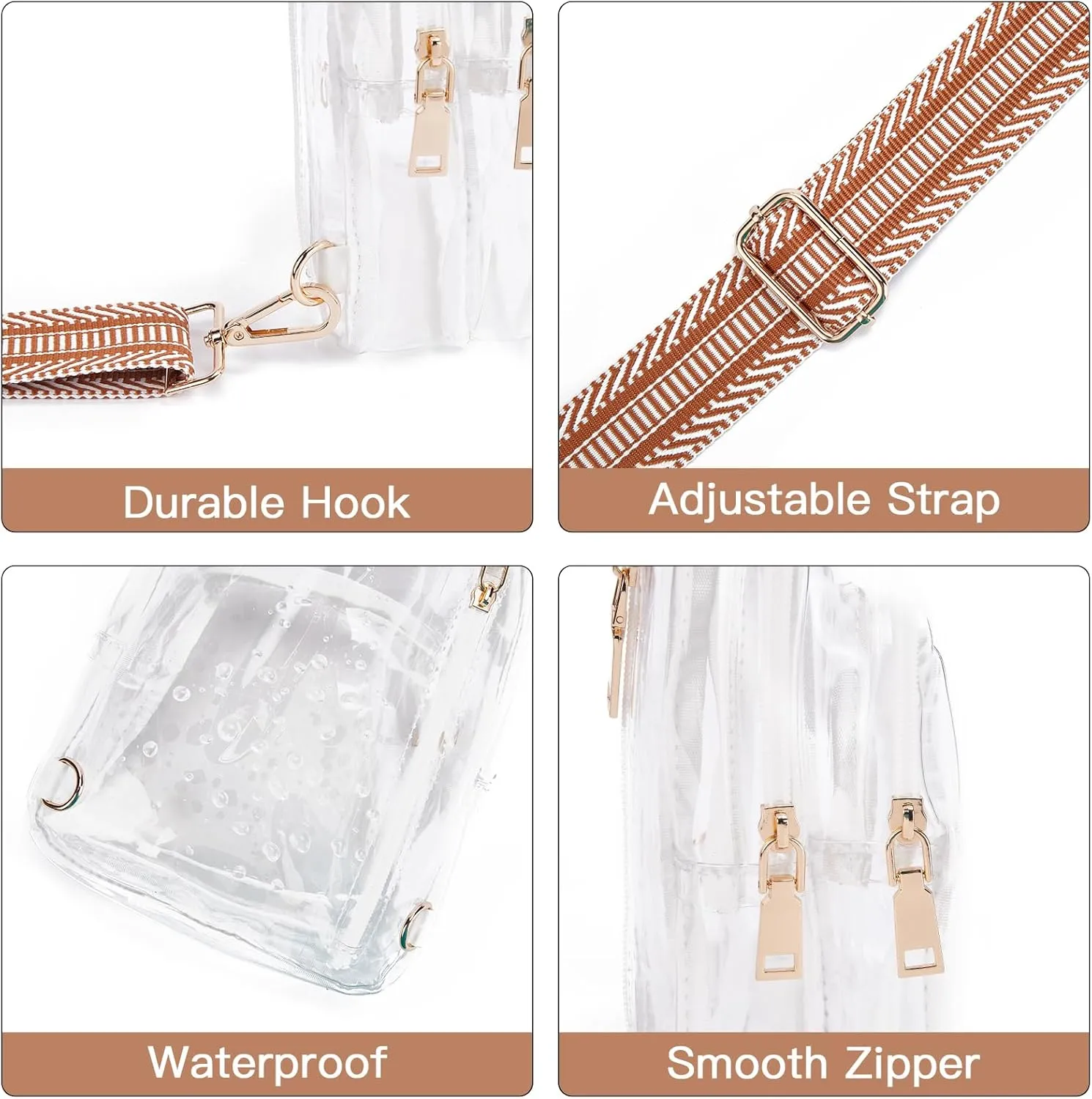 Telena Clear Bag for Stadium Events Clear Purses for Women Stadium Crossbody Fanny Pack Sling Bag
