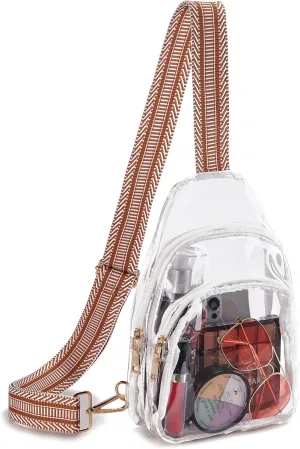Telena Clear Bag for Stadium Events Clear Purses for Women Stadium Crossbody Fanny Pack Sling Bag