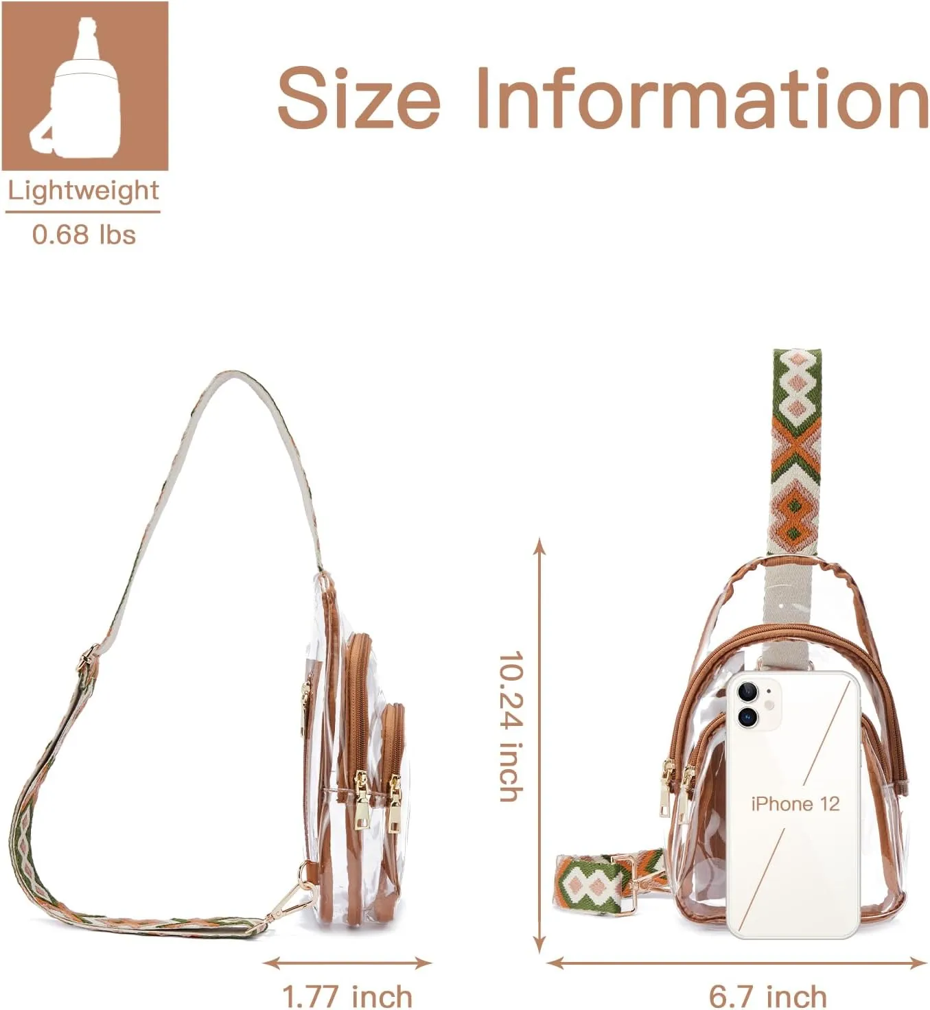 Telena Clear Bag for Stadium Events Clear Purses for Women Stadium Crossbody Fanny Pack Sling Bag