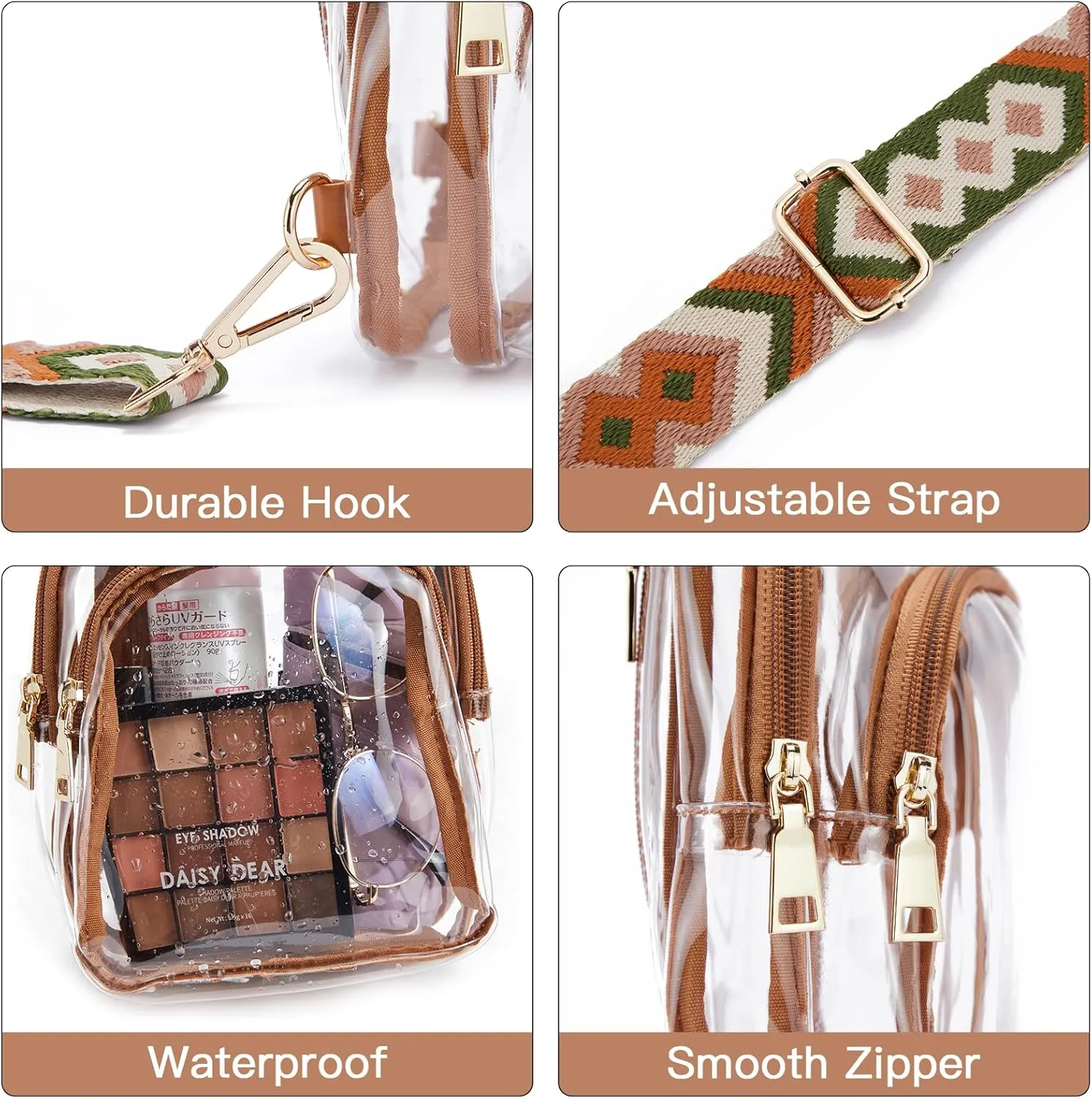 Telena Clear Bag for Stadium Events Clear Purses for Women Stadium Crossbody Fanny Pack Sling Bag