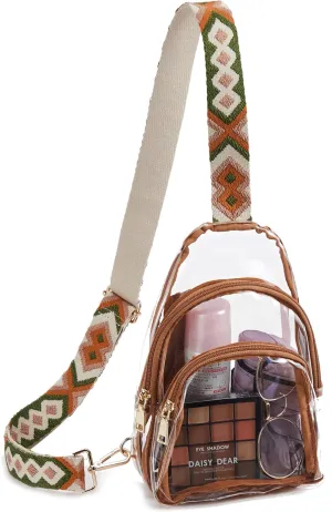 Telena Clear Bag for Stadium Events Clear Purses for Women Stadium Crossbody Fanny Pack Sling Bag