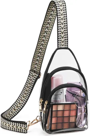 Telena Clear Bag for Stadium Events Clear Purses for Women Stadium Crossbody Fanny Pack Sling Bag