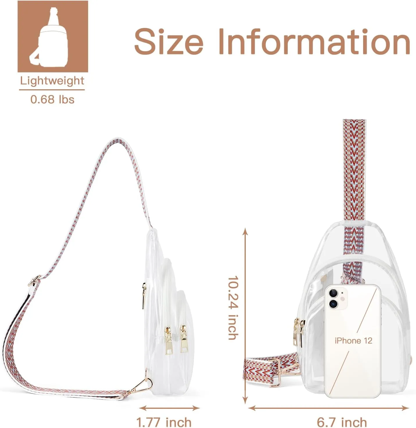 Telena Clear Bag for Stadium Events Clear Purses for Women Stadium Crossbody Fanny Pack Sling Bag