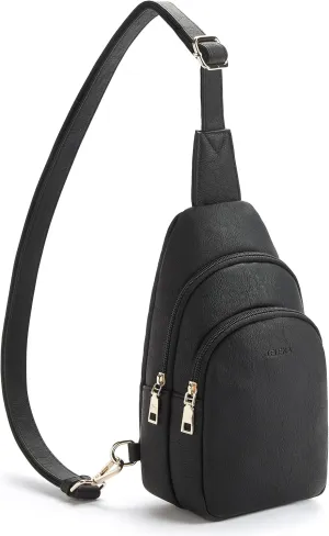 Telena Small Sling Bag for Women Leather Crossbody Fanny Packs Chest Bag for Women