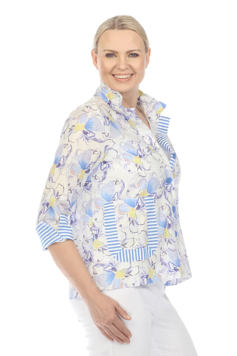 Terra Stripe & Floral Blouse