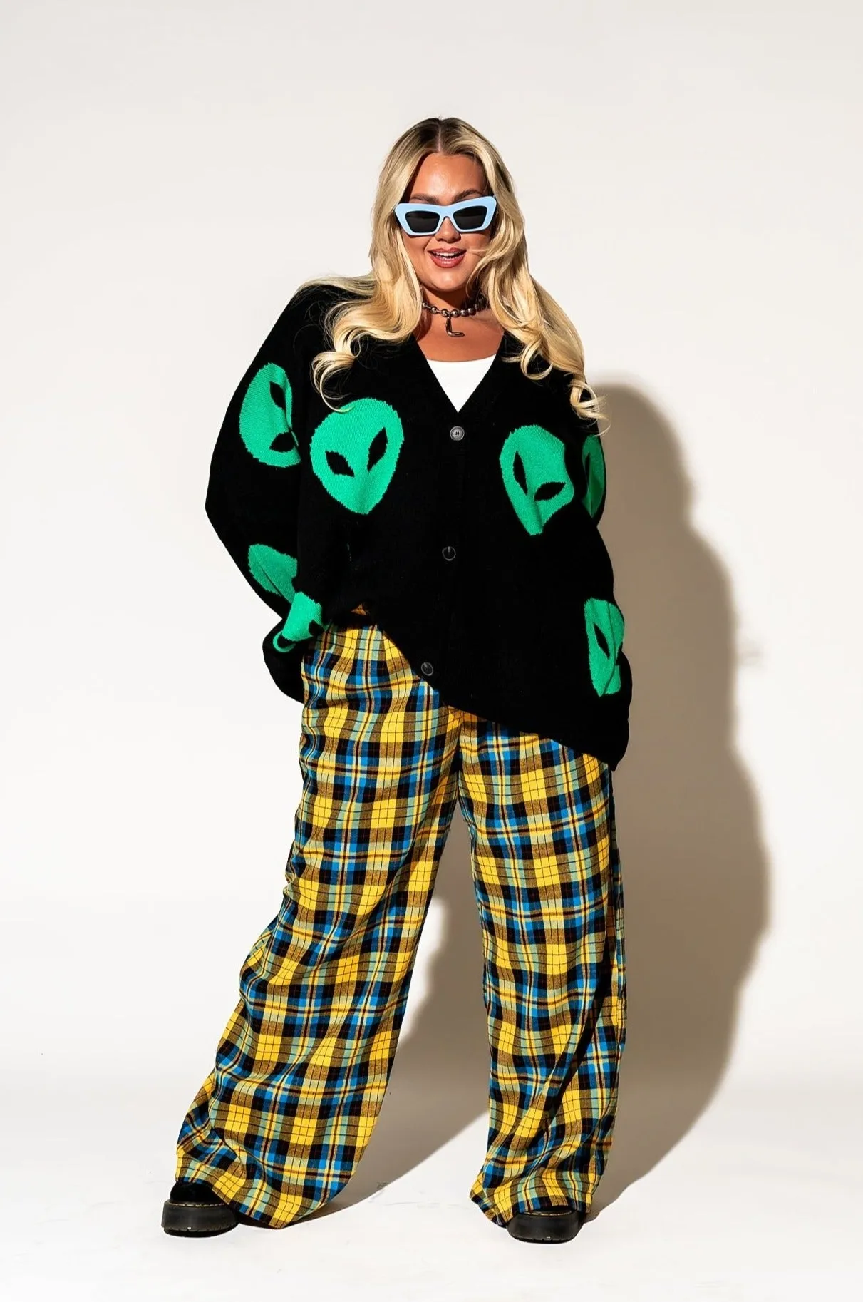 Too Cool For You Oversized Alien Cardigan in Black *RESTOCKED*