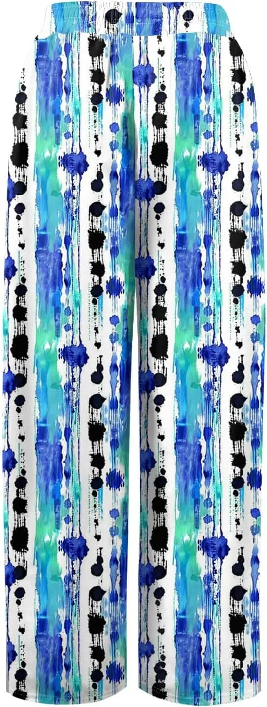 Travel Pants Women Relaxed Fit Baggy 2025 Casual Dressy Palazzo High Waist Trendy Trousers