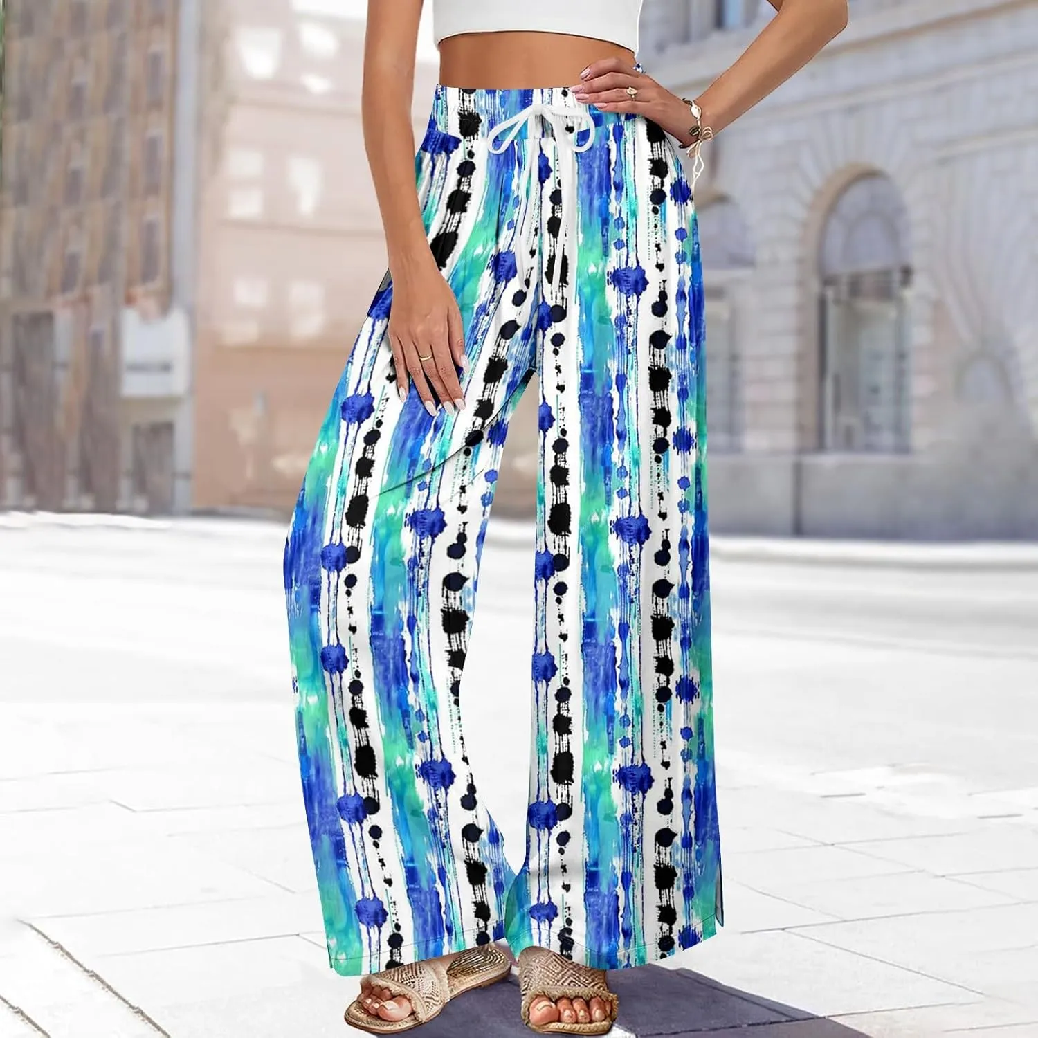 Travel Pants Women Relaxed Fit Baggy 2025 Casual Dressy Palazzo High Waist Trendy Trousers