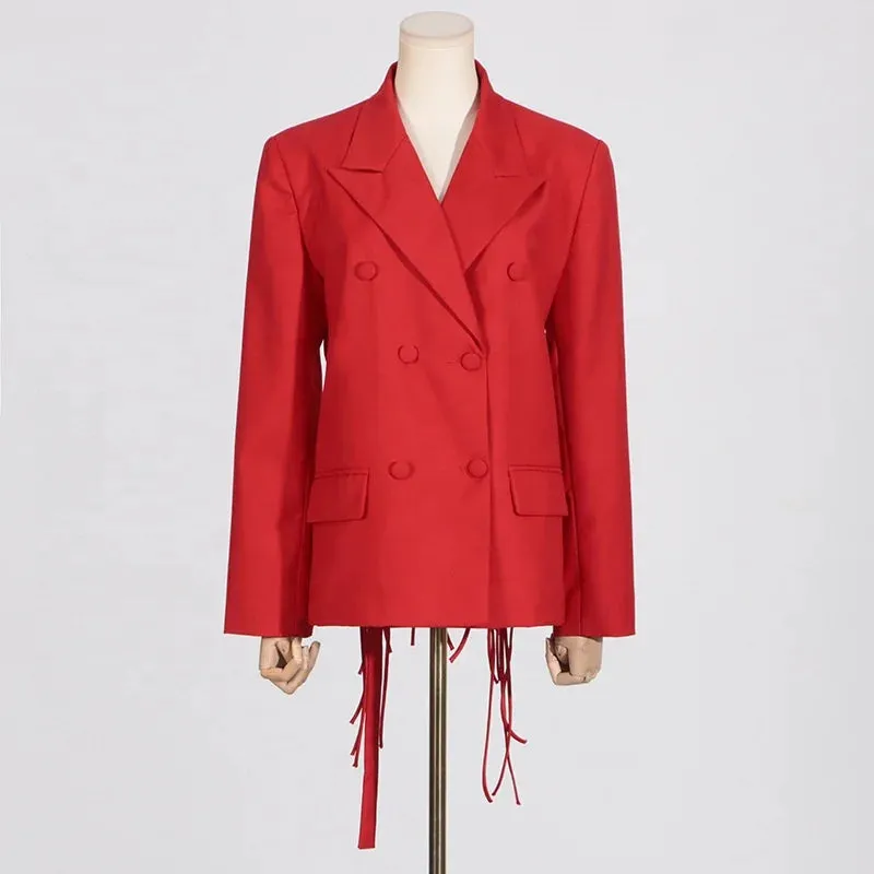 Trend4us Luxe Backless Lace-Up Blazer