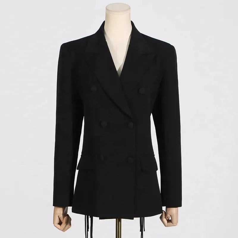Trend4us Luxe Backless Lace-Up Blazer