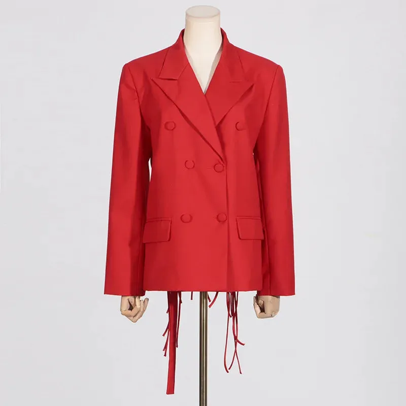 Trend4us Luxe Backless Lace-Up Blazer