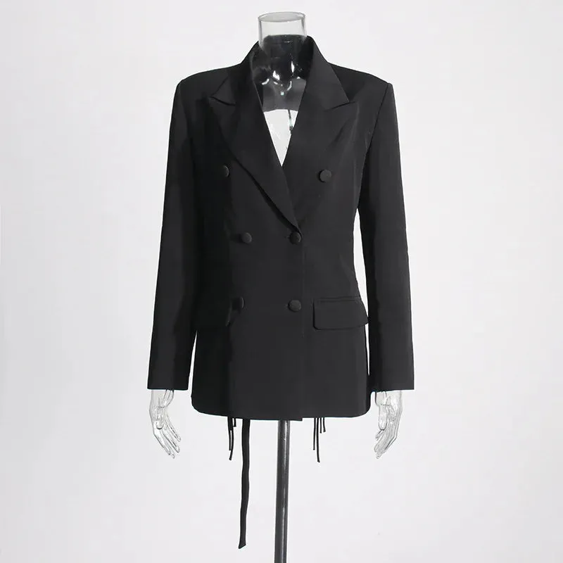 Trend4us Luxe Backless Lace-Up Blazer