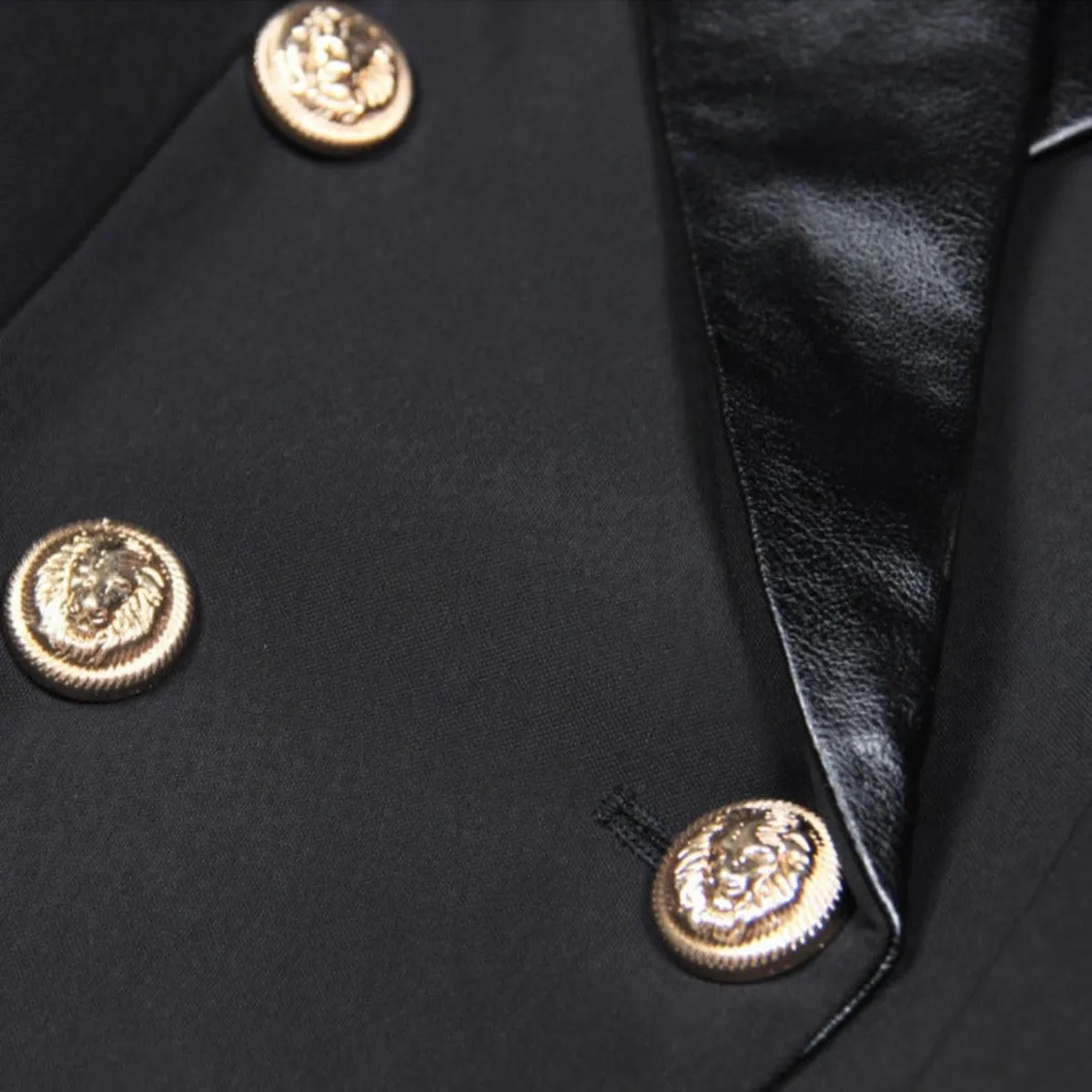 Trend4us Women's Double-Breasted Blazer with Gold Buttons