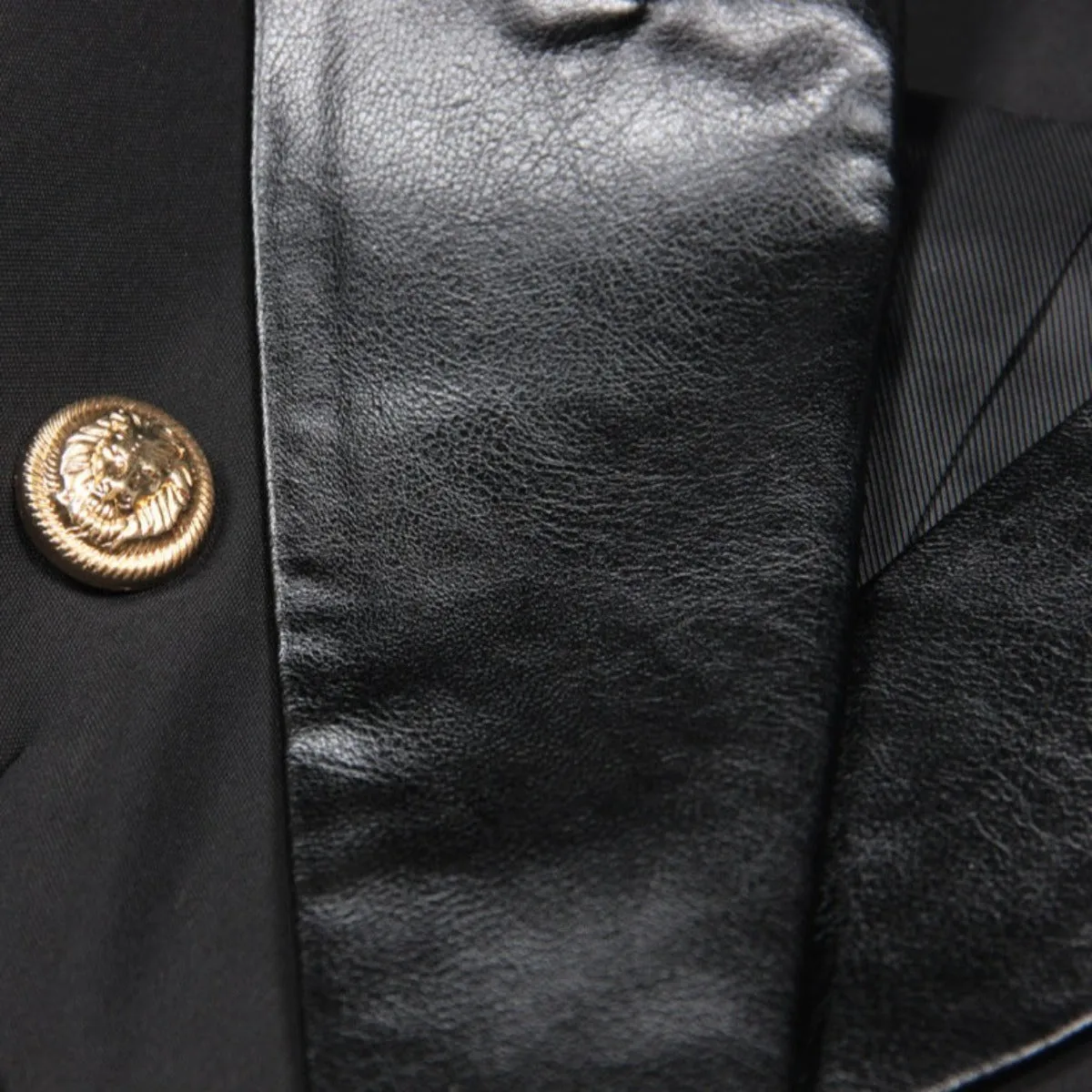 Trend4us Women's Double-Breasted Blazer with Gold Buttons