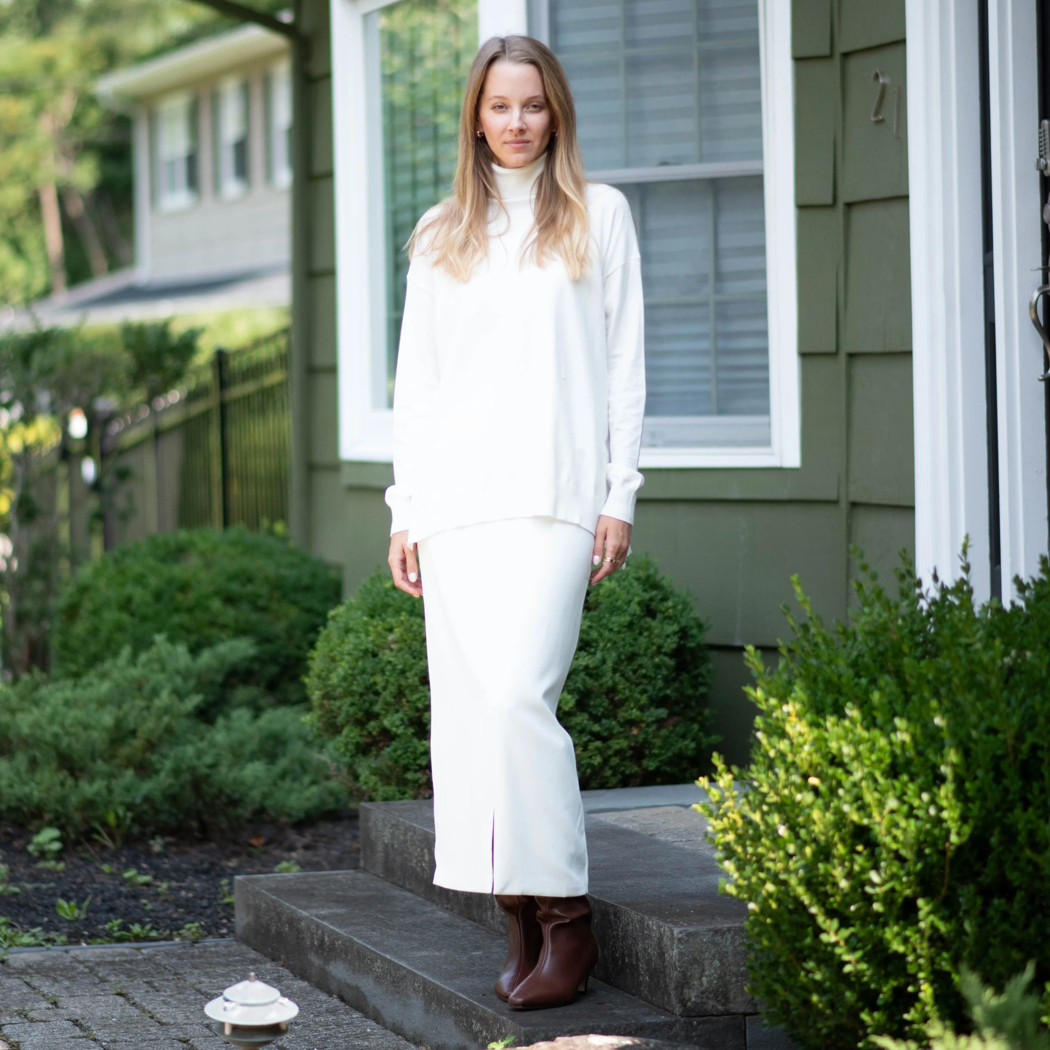 Tuxedo Skirt | White [Final Sale]