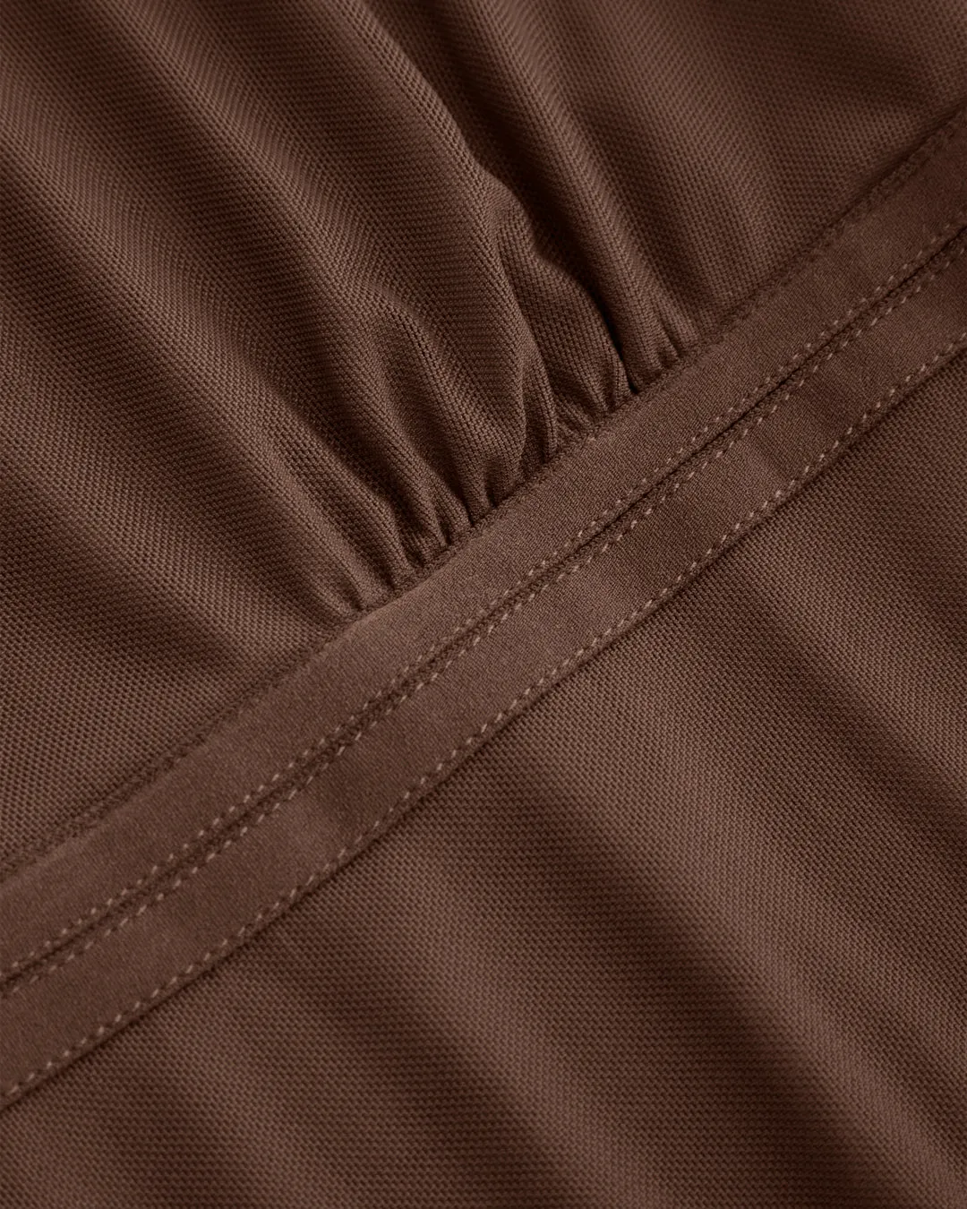 U-neckline Asymmetrical Ruffle Knotted Tank Top In Chocolate Brown