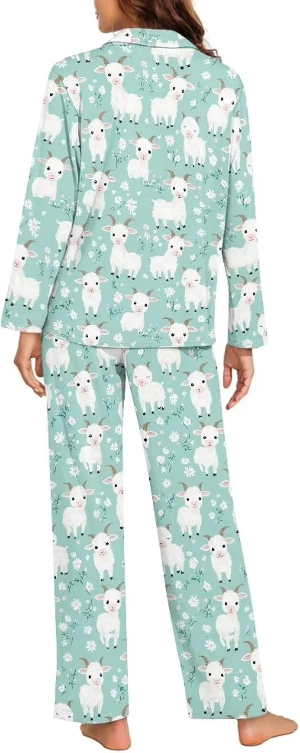 Upetstory Women's Pajama Sets Long Sleeve Pjs Lounge Sets Button Down Sleepwear