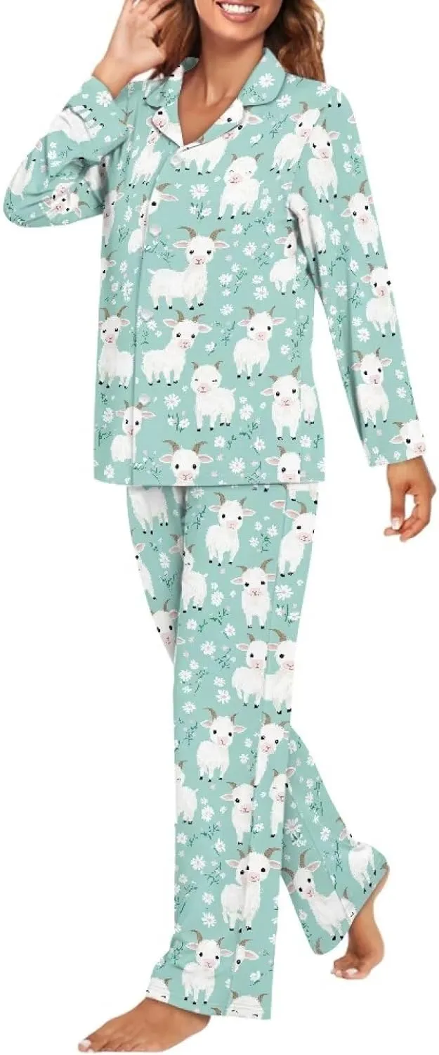 Upetstory Women's Pajama Sets Long Sleeve Pjs Lounge Sets Button Down Sleepwear