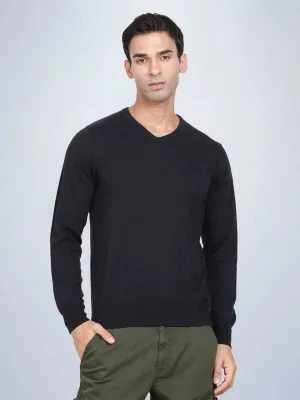 V Neck Navy Full Sleeve Pullover