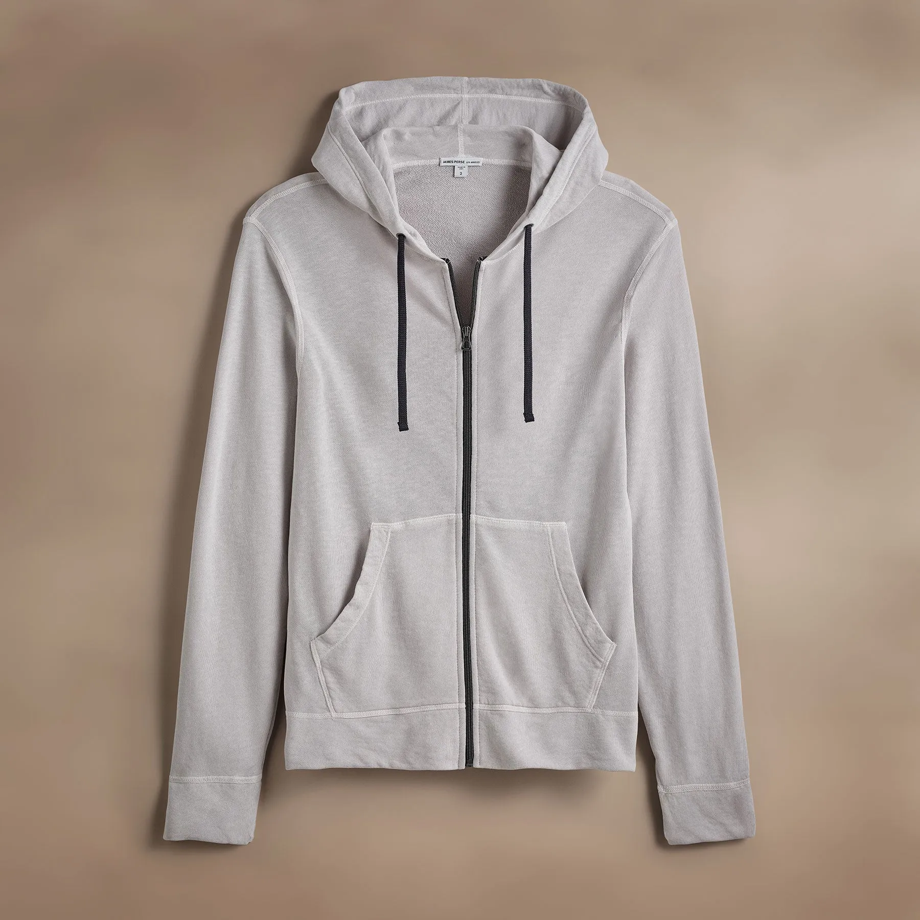 Vintage French Terry Zip Up Hoodie - Light Mist Pigment