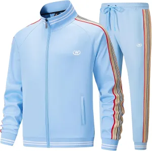 W JIANWANG Track Suits for Men Set Jogging Tracksuit Mens Sweatsuits Workout Running Sports Jogger Sweat Suits Outfits