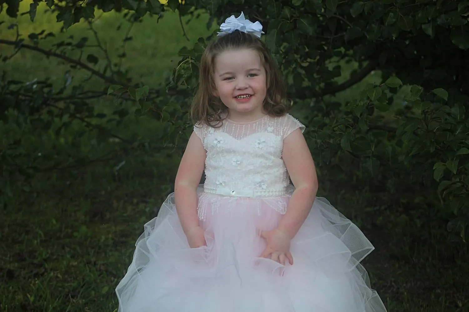 WDE Long Little Girls Pageant Dresses for Wedding Kids First Communion Prom Ball Gown