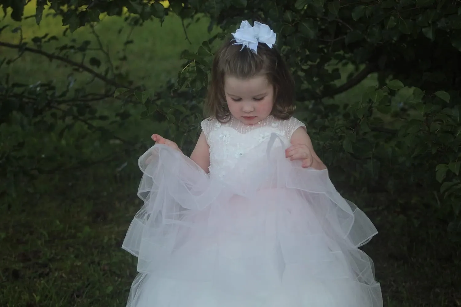 WDE Long Little Girls Pageant Dresses for Wedding Kids First Communion Prom Ball Gown