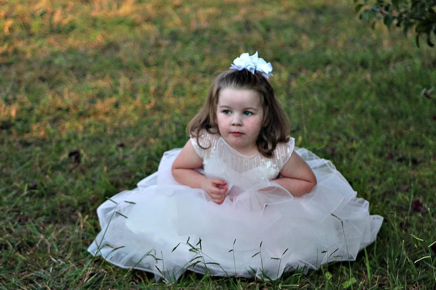 WDE Long Little Girls Pageant Dresses for Wedding Kids First Communion Prom Ball Gown