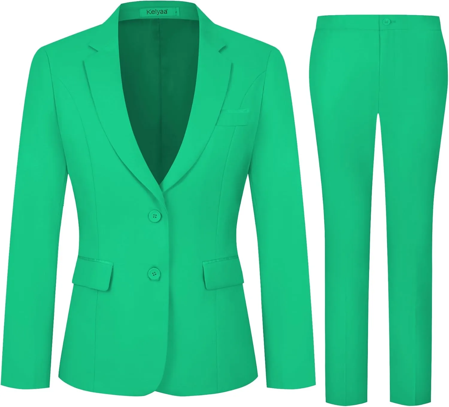 Women's 2 Piece Suit Lady 2 Button Business Work Office Slim Fit Blazer Jacket Pants Set